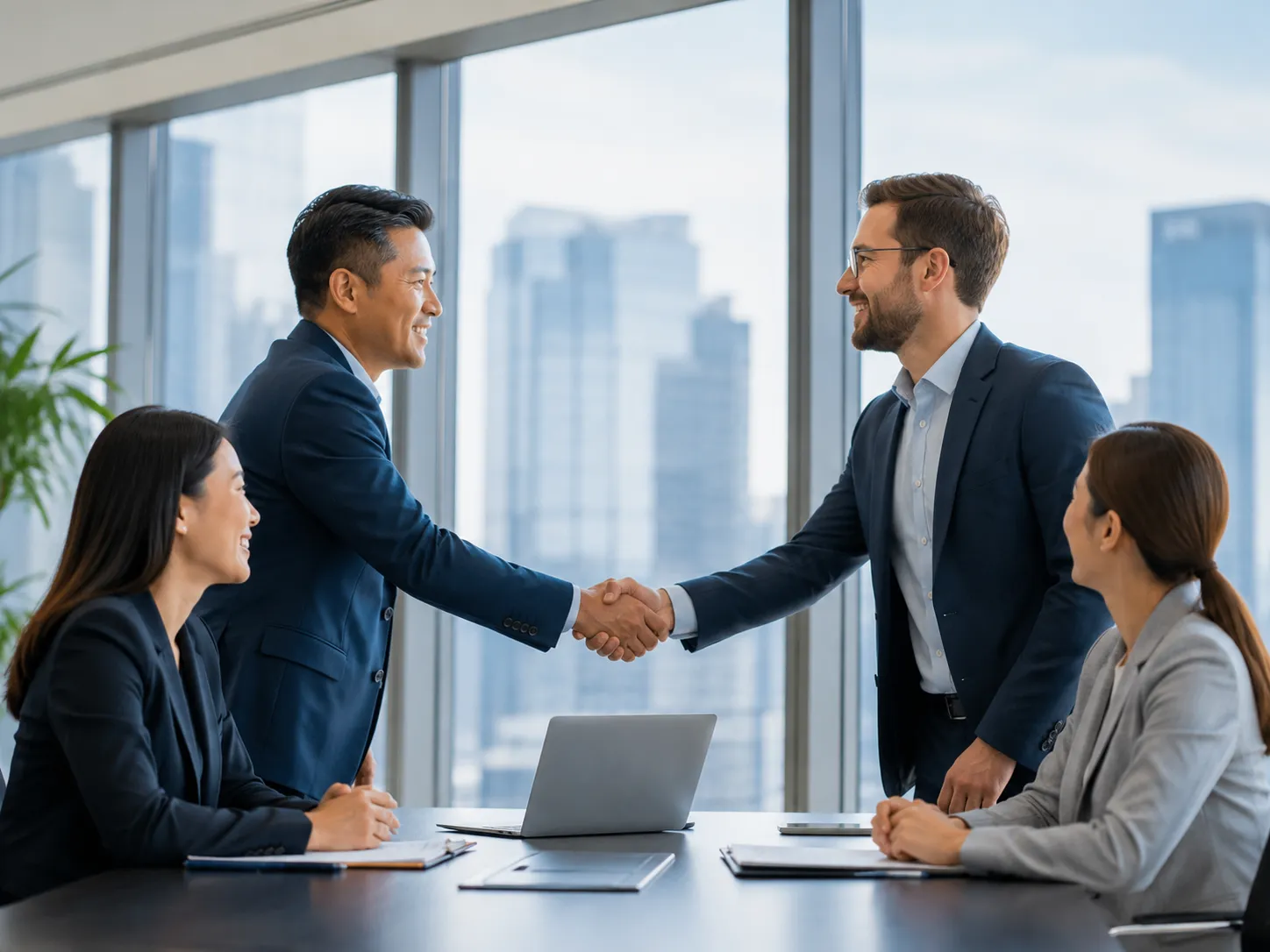 Tradeasia business operations handshake